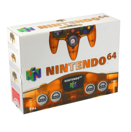 Nintendo 64 Console Clear Fire Orange