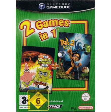 2 Games in 1 Tak 2 + Der Spongebob Schwammkopf Film (NOE) - Gamecube - Nintendo Gamecube - PAL/EUR/NOE - Complete (CIB)