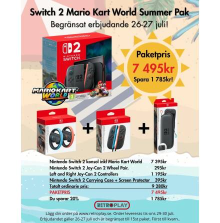 Nintendo Switch 2 + Mario Kart World Summer Pak!
